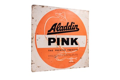 Lot 135 - Aladdin Pink Paraffin Advertising Sign