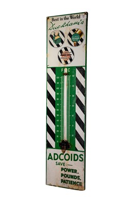 Lot 137 - Duckham’s Adcoids Enamel Sign Thermometer