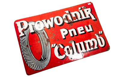 Lot 139 - Prowoodnik ‘Pneu Columb’ Enamel Sign