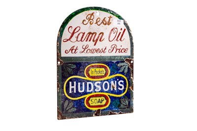 Lot 141 - Hudson Lamp Oil Enamel Sign