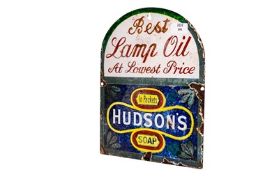 Lot 141 - Hudson Lamp Oil Enamel Sign