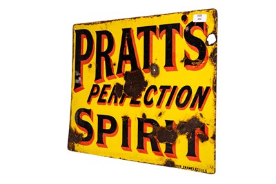 Lot 142 - Pratt’s Perfection Spirit Enamel Sign