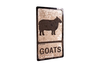Lot 144 - ‘Goats’ Cast Aluminium Road Sign