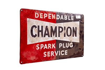 Lot 145 - Champion Spark Plug Service Enamel Sign