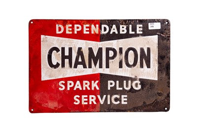 Lot 145 - Champion Spark Plug Service Enamel Sign