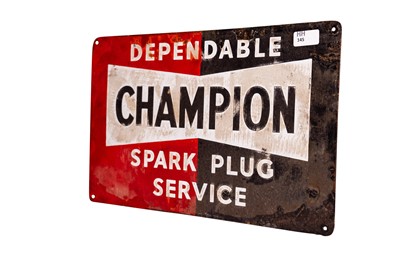 Lot 145 - Champion Spark Plug Service Enamel Sign