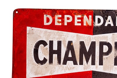 Lot 145 - Champion Spark Plug Service Enamel Sign