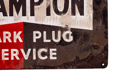 Lot 145 - Champion Spark Plug Service Enamel Sign