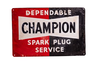 Lot 145 - Champion Spark Plug Service Enamel Sign
