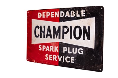 Lot 145 - Champion Spark Plug Service Enamel Sign