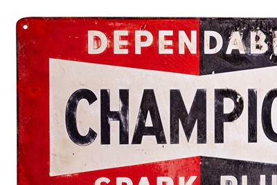 Lot 145 - Champion Spark Plug Service Enamel Sign