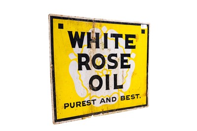 Lot 150 - White Rose Oil Enamel Sign