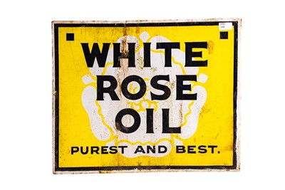 Lot 150 - White Rose Oil Enamel Sign