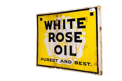 Lot 150 - White Rose Oil Enamel Sign
