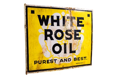 Lot 150 - White Rose Oil Enamel Sign
