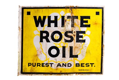 Lot 150 - White Rose Oil Enamel Sign