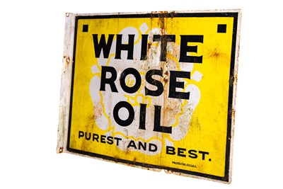 Lot 150 - White Rose Oil Enamel Sign