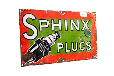 Lot 158 - Sphinx Plugs Pictorial Enamel Sign