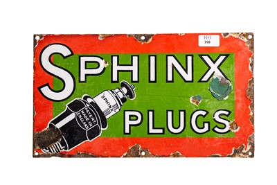 Lot 158 - Sphinx Plugs Pictorial Enamel Sign