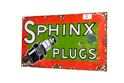 Lot 158 - Sphinx Plugs Pictorial Enamel Sign