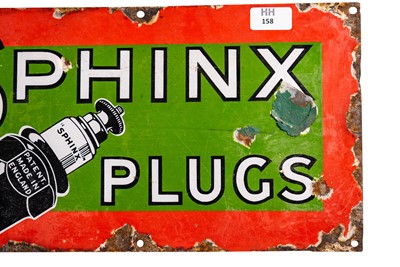 Lot 158 - Sphinx Plugs Pictorial Enamel Sign