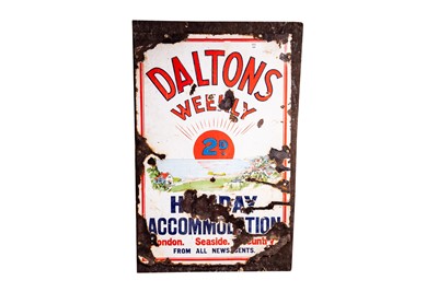 Lot 164 - Daltons Weekly Holiday Accommodation Enamel Sign