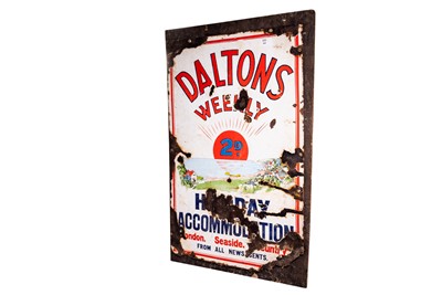 Lot 164 - Daltons Weekly Holiday Accommodation Enamel Sign