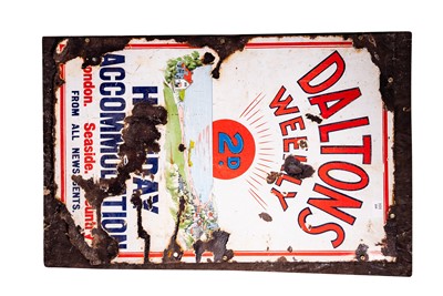 Lot 164 - Daltons Weekly Holiday Accommodation Enamel Sign