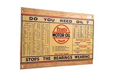 Lot 173 - Pratts Motor Oil Garage Sign