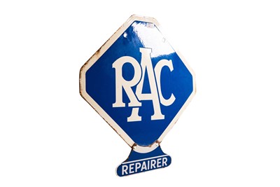 Lot 180 - RAC Repairer Two-Piece Enamel Sign