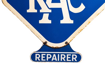 Lot 180 - RAC Repairer Two-Piece Enamel Sign