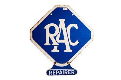 Lot 180 - RAC Repairer Two-Piece Enamel Sign