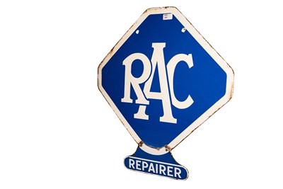 Lot 180 - RAC Repairer Two-Piece Enamel Sign