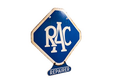 Lot 180 - RAC Repairer Two-Piece Enamel Sign