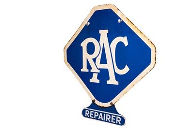 Lot 180 - RAC Repairer Two-Piece Enamel Sign