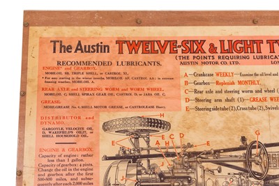 Lot 190 - Austin Twelve-Six and Light Twelve-Four Garage Chart Poster