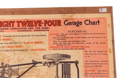 Lot 190 - Austin Twelve-Six and Light Twelve-Four Garage Chart Poster