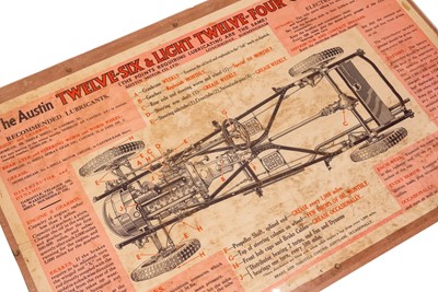Lot 190 - Austin Twelve-Six and Light Twelve-Four Garage Chart Poster