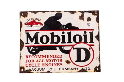 Lot 195 - Mobiloil ‘D’ Enamel Sign