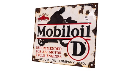 Lot 195 - Mobiloil ‘D’ Enamel Sign
