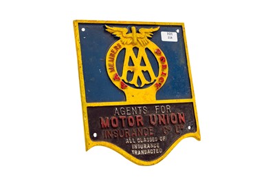 Lot 218 - AA Agents for Motor Union Insurance Sign