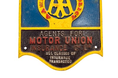 Lot 218 - AA Agents for Motor Union Insurance Sign