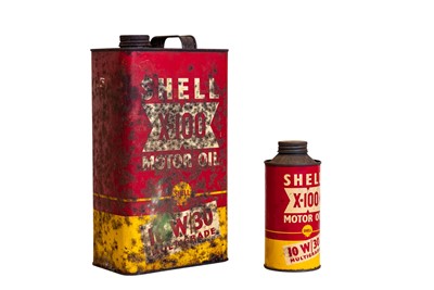 Lot 274 - Two Shell X-100 Motor Oil Cans