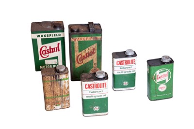 Lot 278 - Six Castrol Oil Cans