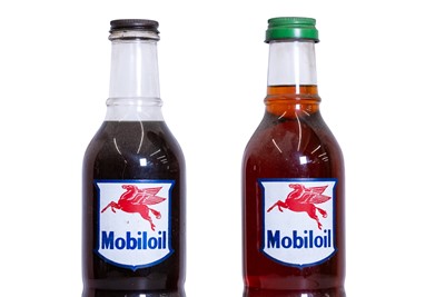 Lot 291 - Two Mobiloil Glass Oil Bottles