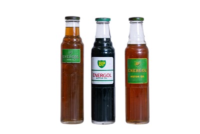 Lot 297 - Three BP Energol Glass Oil Bottles