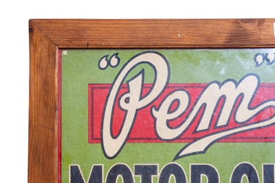 Lot 303 - Pem Motor Oil Advertising Poster