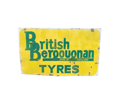 Lot 328 - British Bergounon Tyres Enamel Sign