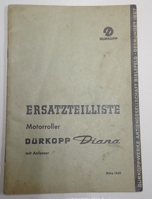 Lot 133 - 1954-62 Durkopp Diana Sport Parts, Special Tools & Manuals