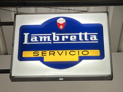 Lot 135 - c.1960 Original Lambretta EIBAR Illuminated Dealer Sign